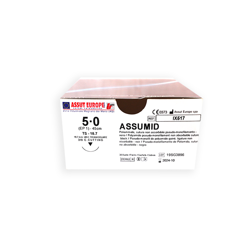 АССУМІД (поліамід) USP 3/0 45 см ріжуча голка 19 мм 3/8